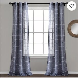 4 Lush Decor Blue Stripe Curtain Panels